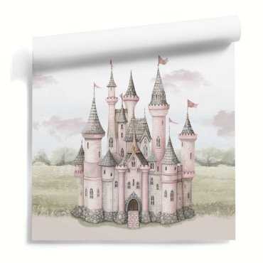 pink castle tapeta dziewczęca