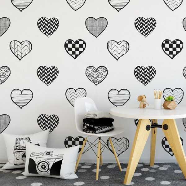 Tapeta dziecięca - PATCHWORK HEARTS Tapeta dziecięca - PATCHWORK HEARTS