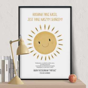 plakat dla nauczyciela ze słońcem