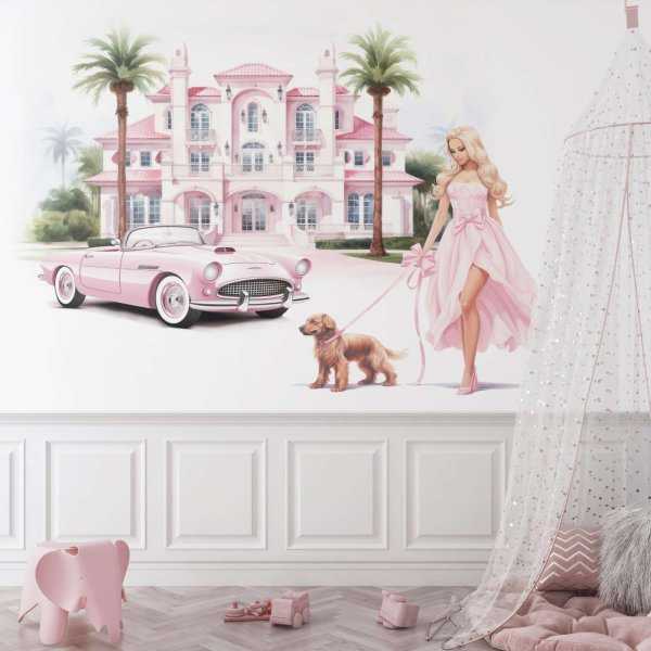 tapeta dla dziewczynki barbie mansion
