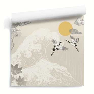 tapeta w stylu japońskim japanese cranes