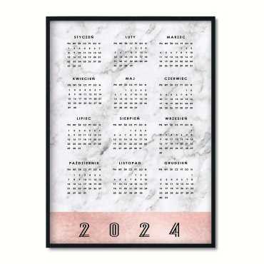 kalendarz rose gold 2024