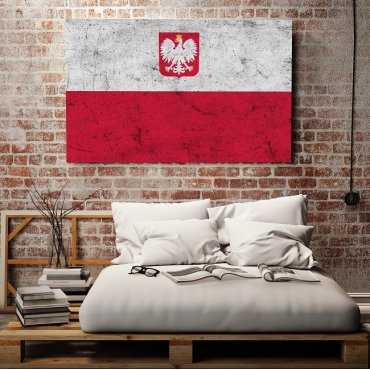 Grunge'owa Flaga Polski - Obraz designerski