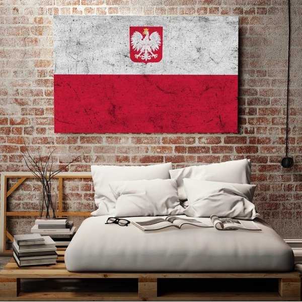 Grunge'owa Flaga Polski - Obraz designerski Grunge'owa Flaga Polski - Obraz designerski