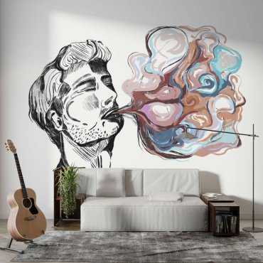artystyczna tapeta na ścianę creative smoking