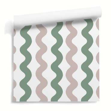 tapeta w fale retro ribbons