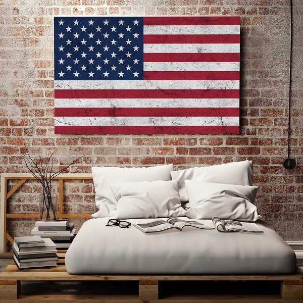 Grunge'owa Flaga USA - Obraz designerski