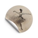 tapeta okrągła z baletnicą ballerina retro