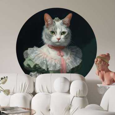 tapeta okrągła z kotem madame cat