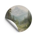 tapeta w kształcie koła z lasem mountain mist