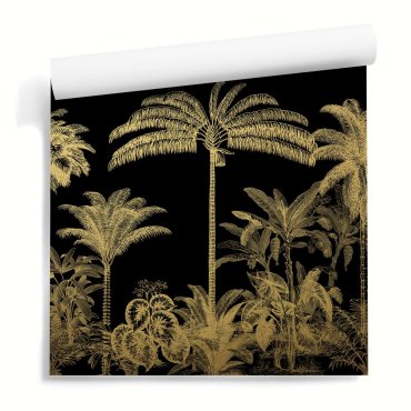 tapeta w złote palmy exotic gold