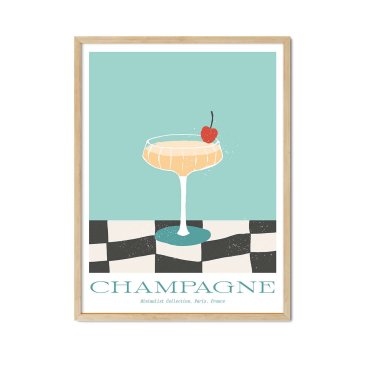 plakat w ramie champagne art