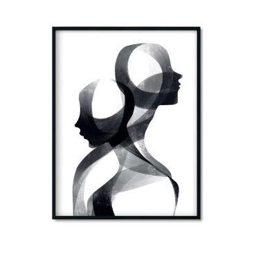 plakat czarno-biały shadow shapes