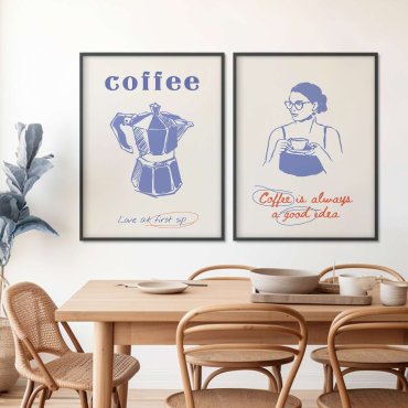 zestaw plakatów z kawą coffee sip