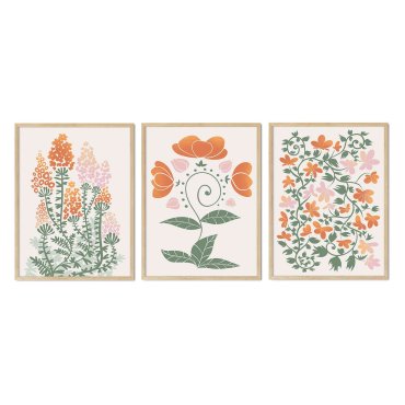 floral folk zestaw trzech plakatów