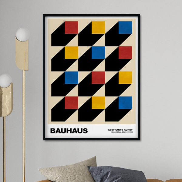 bauhaus cubes plakat w ramie