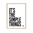 plakat w ramie typograficzny it's the simple things