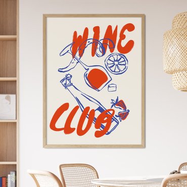 wine club plakat do wnętrza kuchennego