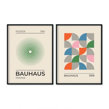 bauhaus geometry plakaty zestaw