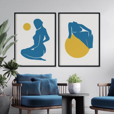 zestaw dwóch plakatów kobiecych simple feminine