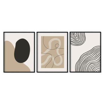 komplet trzech plakatów abstract beige
