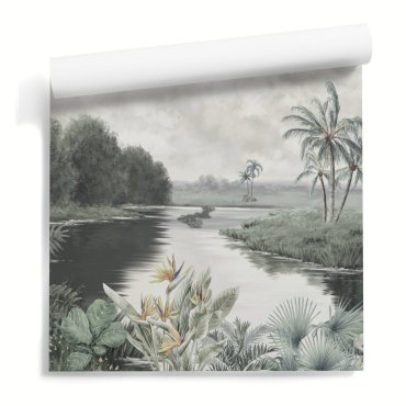 jungle pond tapeta w pejzaż