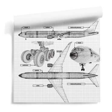 Technical Aircraft tapeta OUTLET