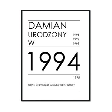 plakat urodzinowy na 30 urodzony w 1994