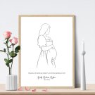 line art plakat na baby shower