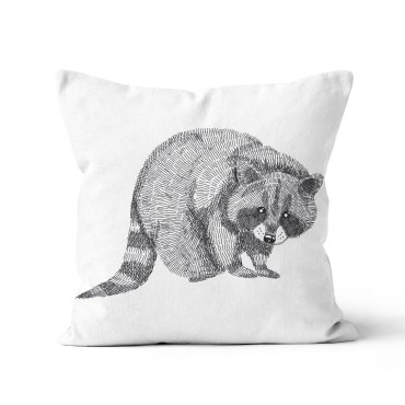 poszewka poduszki dekoracyjnej sketch raccoon