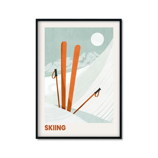 skiing plakat sportowy