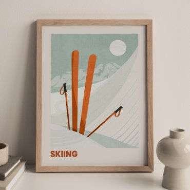 skiing plakat sportowy