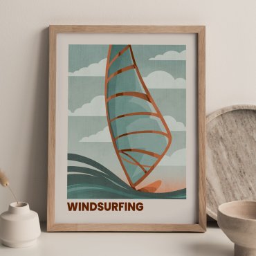 plakat dla mężczyzny windsurfing