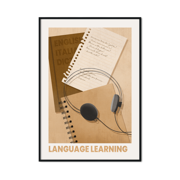 plakat dla kobiety languages learning