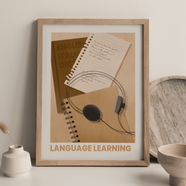 plakat dla kobiety languages learning