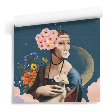 flower lady tapeta nowoczesna