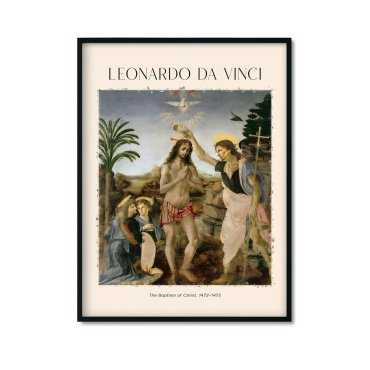 "Chrzest Chrystusa" plakat w ramie reprodukcja Leonardo da Vinci