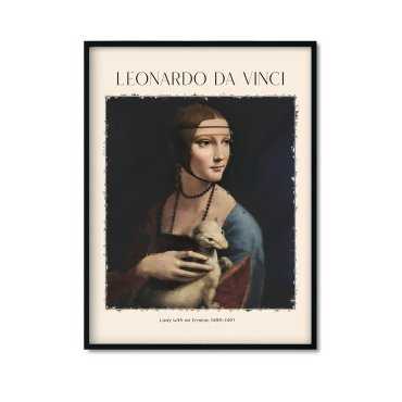 Plakat reprodukcja obrazu "Dama z gronostajem" Leonardo da Vinci
