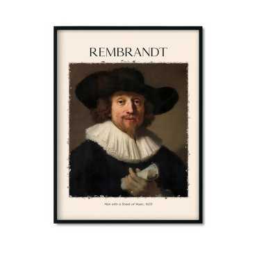 "Człowiek z nutami" plakat reprodukcja Rembrandt van Rijn
