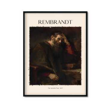 Plakat w ramie z reprodukcją obrazu Rembrandta "Paweł Apostoł"