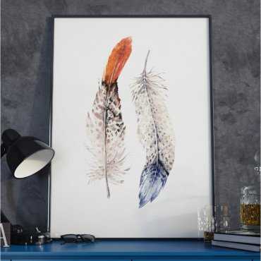Plakat w ramie - Boho Feathers