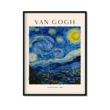 Plakat w ramie z reprodukcją obrazu "Gwieździsta noc" van Gogh
