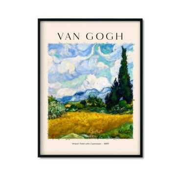 Reprodukcja Obrazu Vincent van Gogh - "Pole pszenicy z cyprusami"