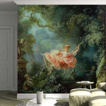 Tapeta ścienna z reprodukcją obrazu  Jean Honoré Fragonard "Huśtawka"