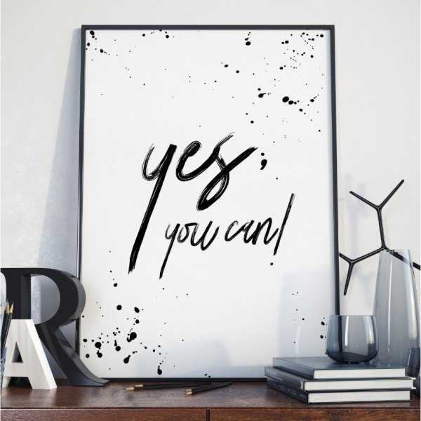 Plakat w ramie - Yes You Can Plakat w ramie - Yes You Can