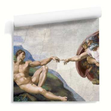 Tapeta ścienna z reprodukcją obrazu "Stworzenie Adama"  Michał Anioł