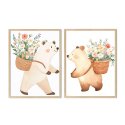 flower bear plakaty w ramie