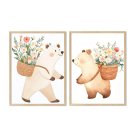 flower bear plakaty w ramie