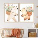 zestaw plakatów dziecięcych flower bear