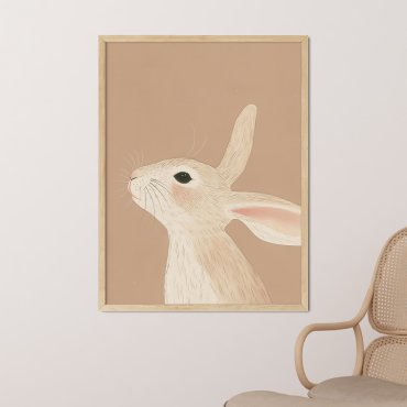 plakat dziecięcy beige bunny
